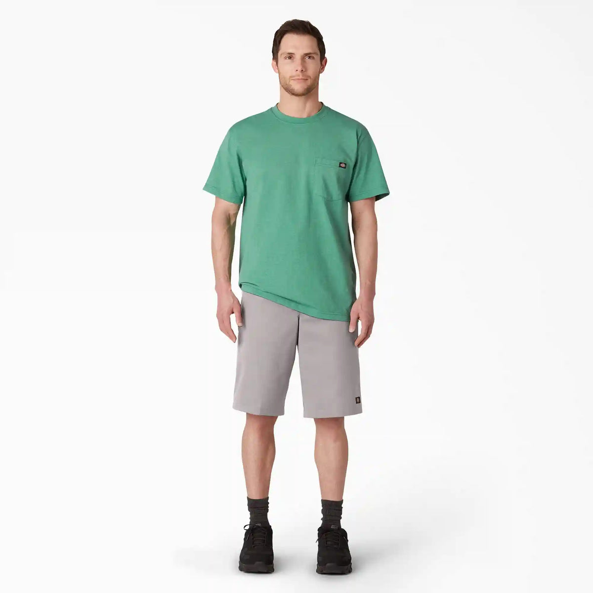 Loose Fit Flat Front Work Shorts, 13"