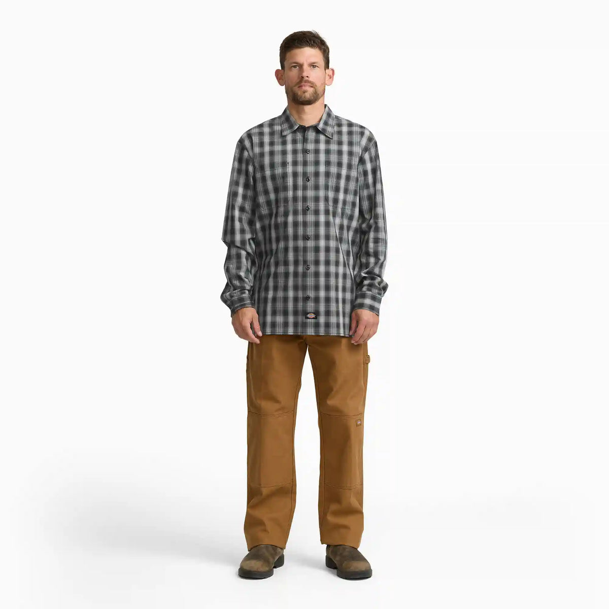 Long Sleeve Plaid Work Shirt