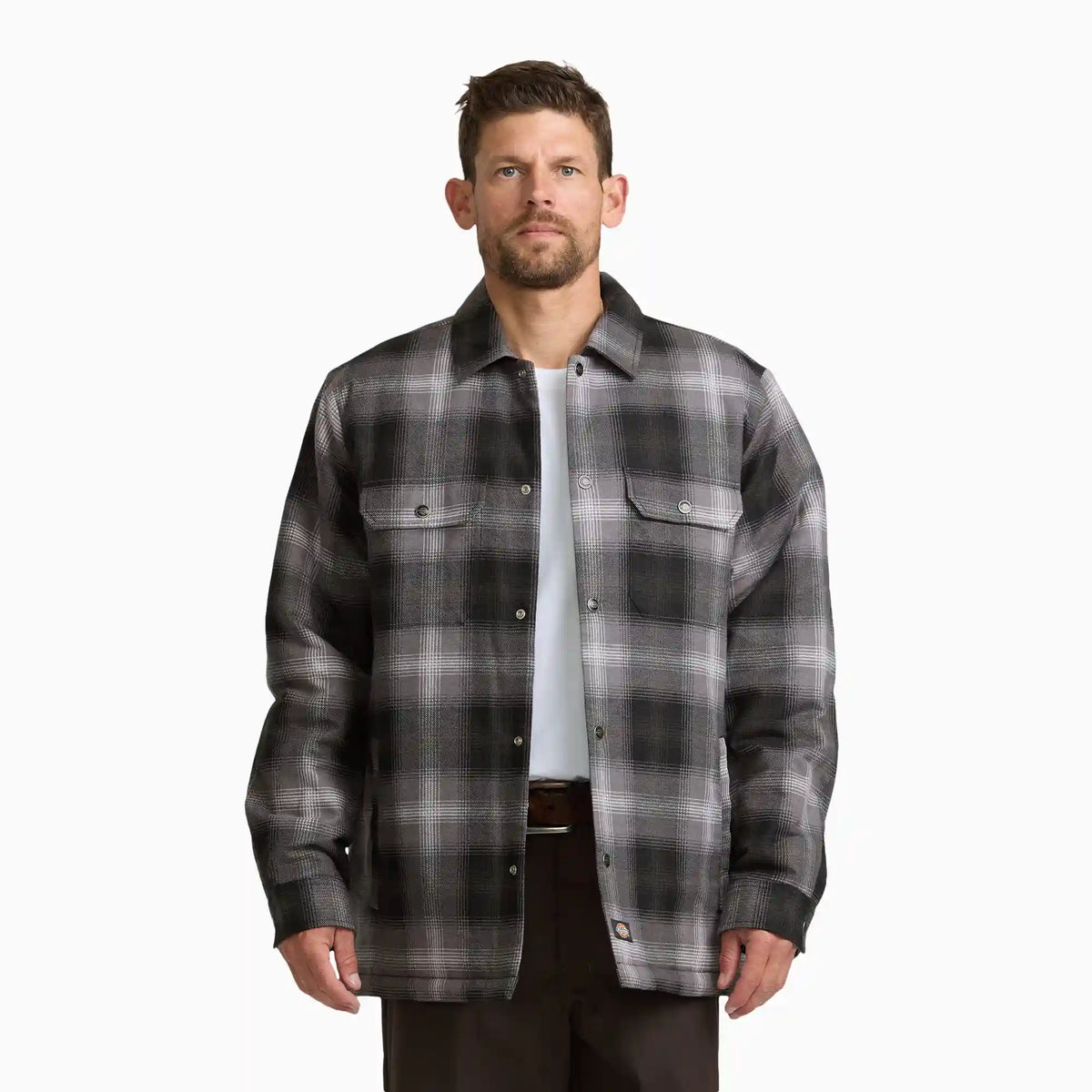 Insulated Plaid Shirt Jacket