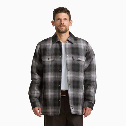 Insulated Plaid Shirt Jacket