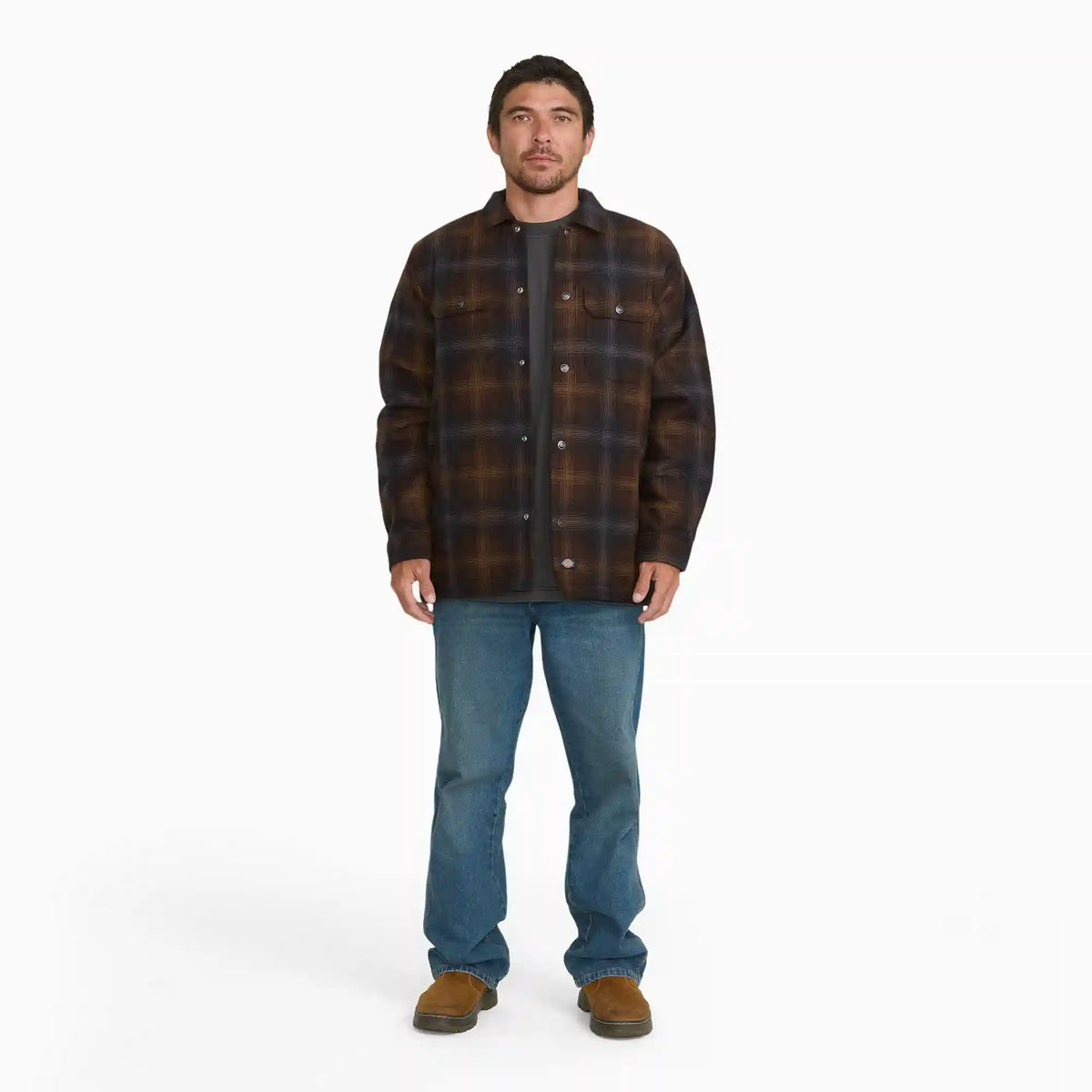 Insulated Plaid Shirt Jacket