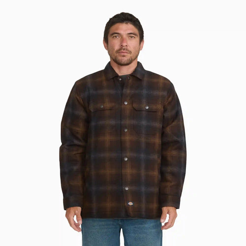 Insulated Plaid Shirt Jacket