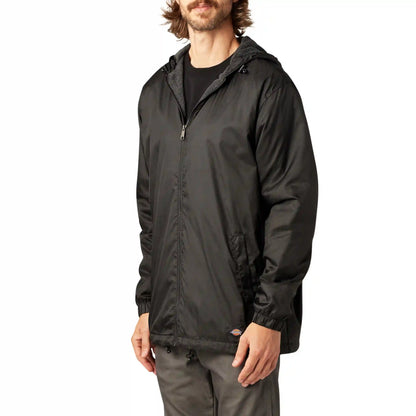 Fleece Lined Nylon Hooded Jacket
