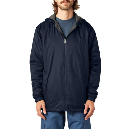 Fleece Lined Nylon Hooded Jacket