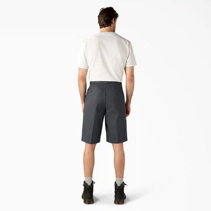 Loose Fit Flat Front Work Shorts, 13"