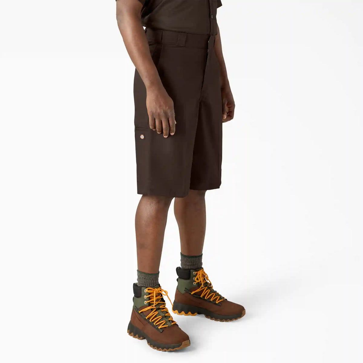 Loose Fit Flat Front Work Shorts, 13"