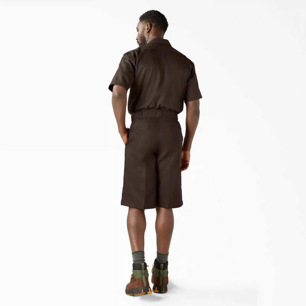 Loose Fit Flat Front Work Shorts, 13"