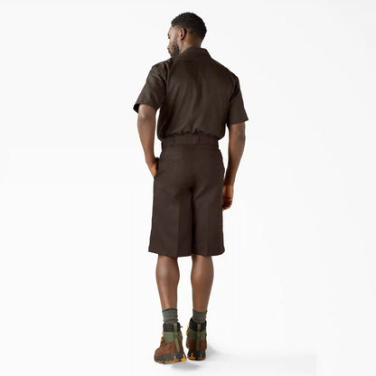 Loose Fit Flat Front Work Shorts, 13"