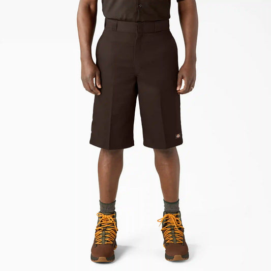 Loose Fit Flat Front Work Shorts, 13"