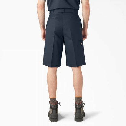 Loose Fit Flat Front Work Shorts, 13"