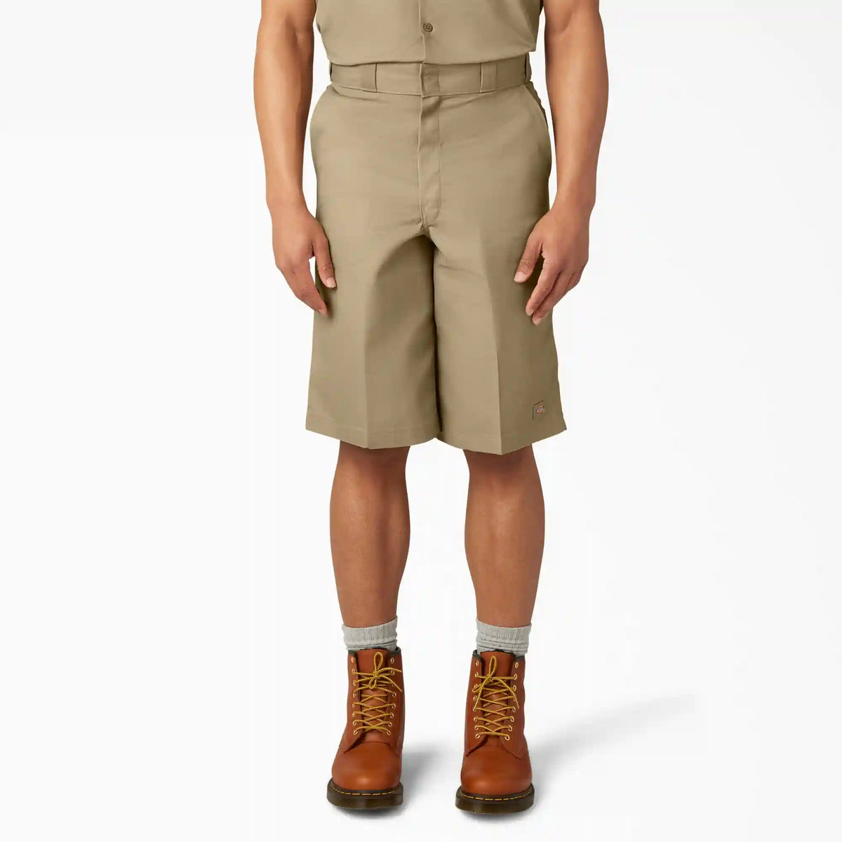 Loose Fit Flat Front Work Shorts, 13"
