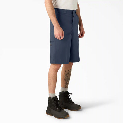 Loose Fit Flat Front Work Shorts, 13"