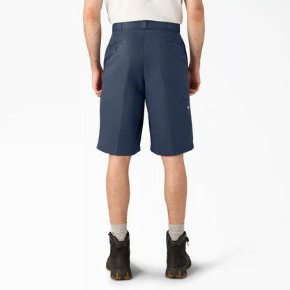 Loose Fit Flat Front Work Shorts, 13"