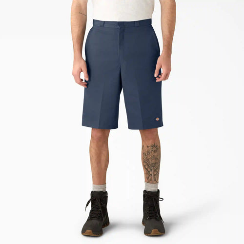 Loose Fit Flat Front Work Shorts, 13"