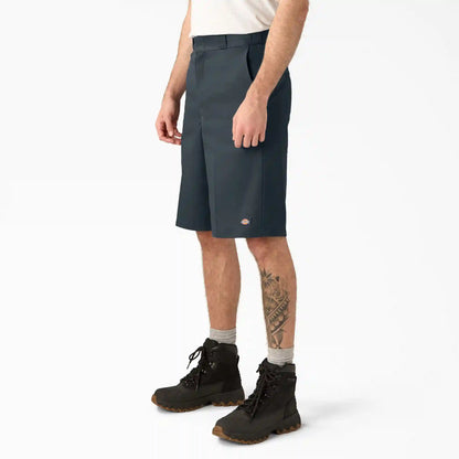 Loose Fit Flat Front Work Shorts, 13"