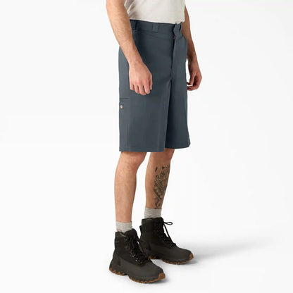 Loose Fit Flat Front Work Shorts, 13"