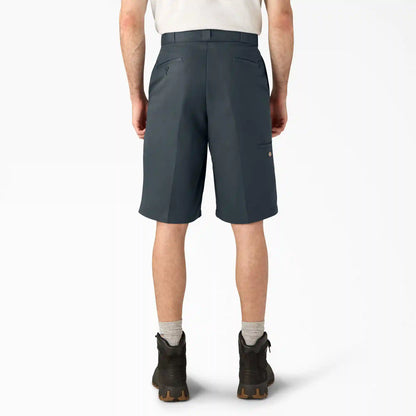 Loose Fit Flat Front Work Shorts, 13"
