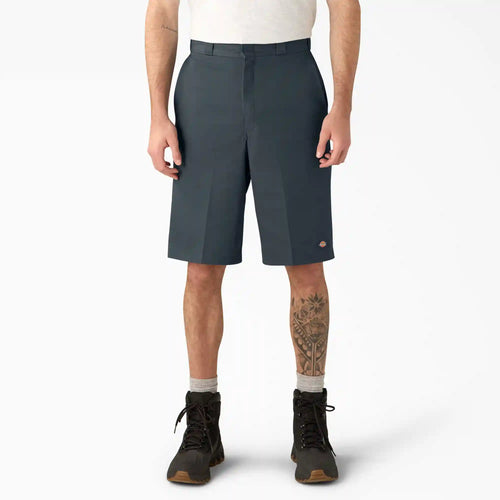 Loose Fit Flat Front Work Shorts, 13"