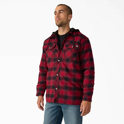 Water Repellent Flannel Hooded Shirt Jacket