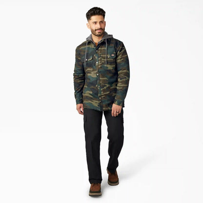 Water Repellent Duck Hooded Shirt Jacket