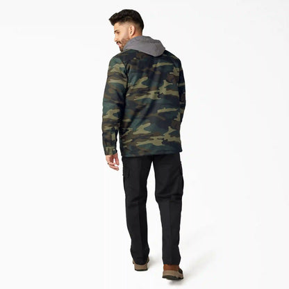 Water Repellent Duck Hooded Shirt Jacket