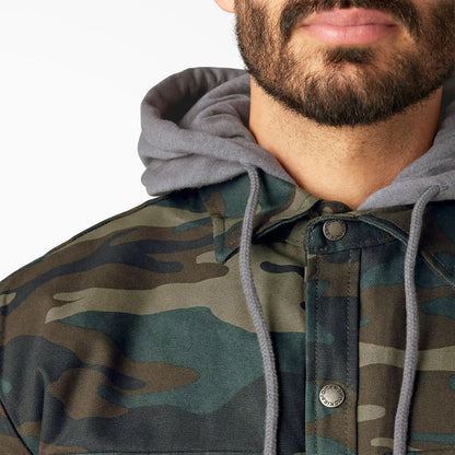 Water Repellent Duck Hooded Shirt Jacket