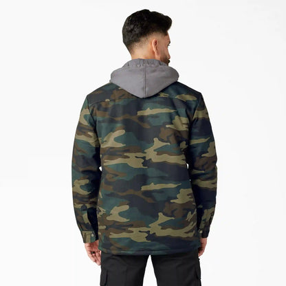 Water Repellent Duck Hooded Shirt Jacket