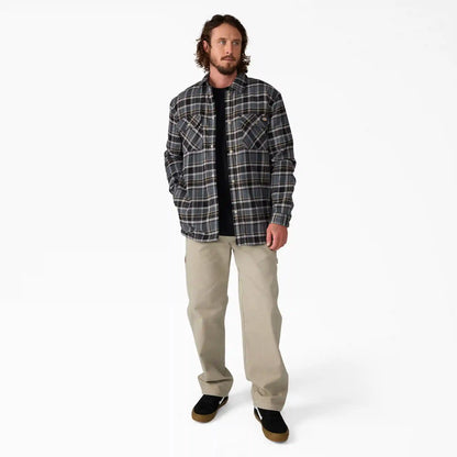 Water Repellent Fleece-Lined Flannel Shirt Jacket
