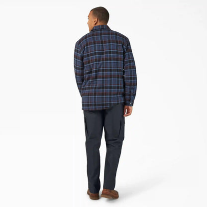 Water Repellent Fleece-Lined Flannel Shirt Jacket
