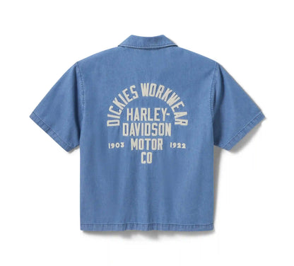 Dickies x Harley-Davidson® Boxy Fit Chambray Embroidered Work Shirt