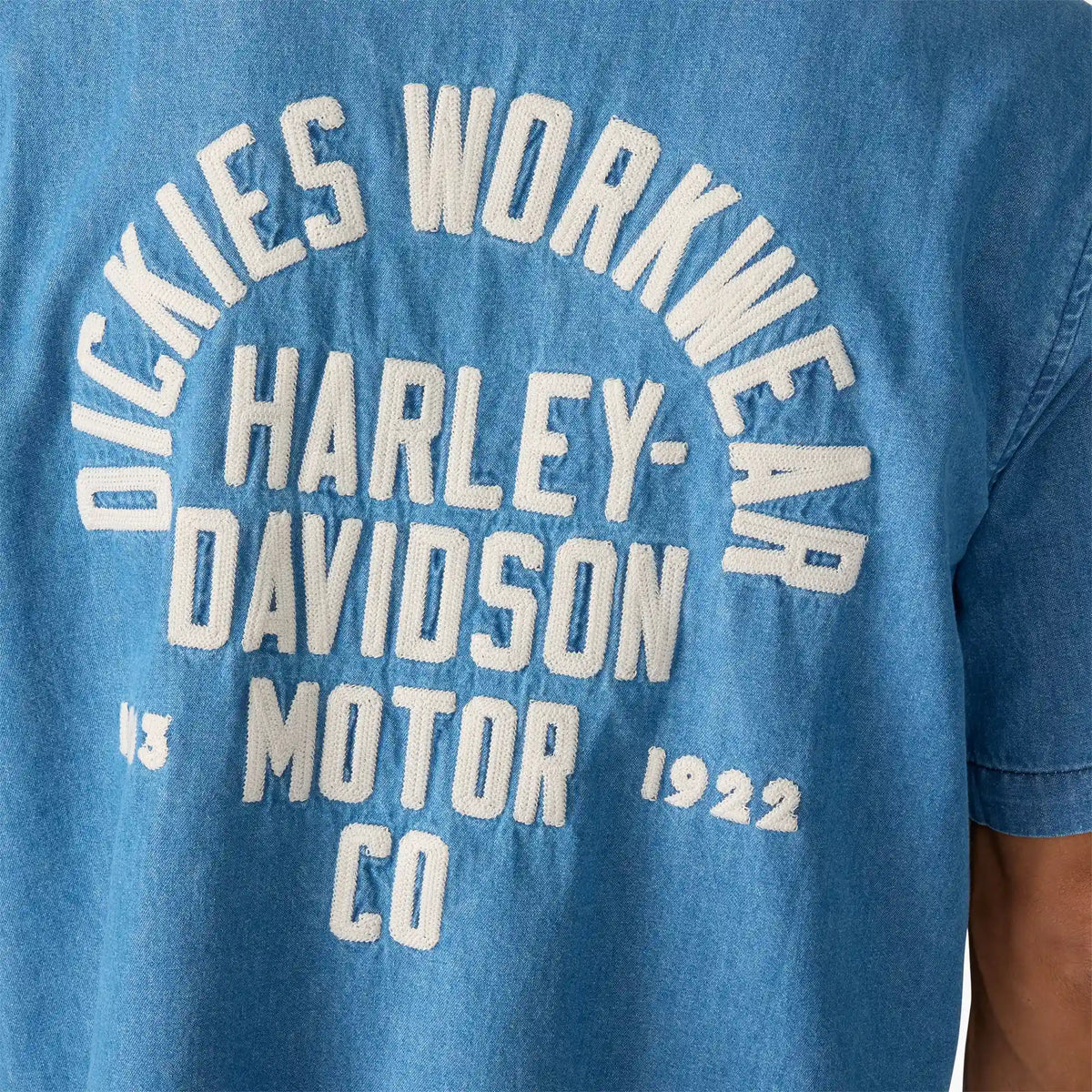 Dickies x Harley-Davidson® Boxy Fit Chambray Embroidered Work Shirt