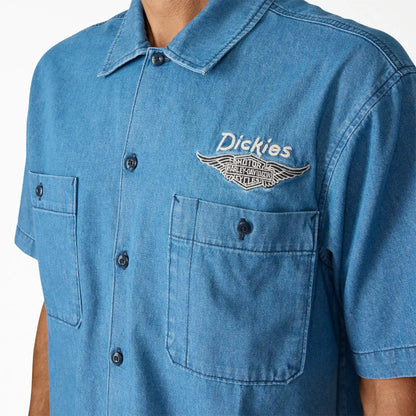 Dickies x Harley-Davidson® Boxy Fit Chambray Embroidered Work Shirt