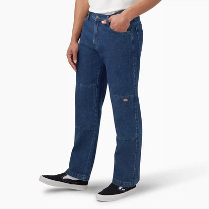 Loose Fit Double Knee Jeans