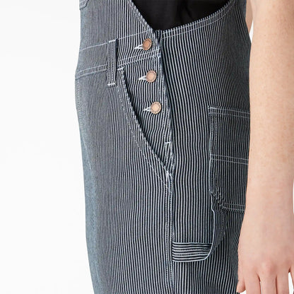 Women's Hickory Stripe Boyfriend Fit Bib Overalls