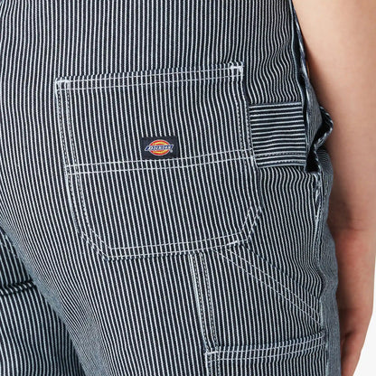 Women's Hickory Stripe Boyfriend Fit Bib Overalls