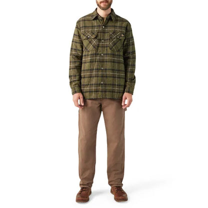 Water Repellent Fleece-Lined Flannel Shirt Jacket