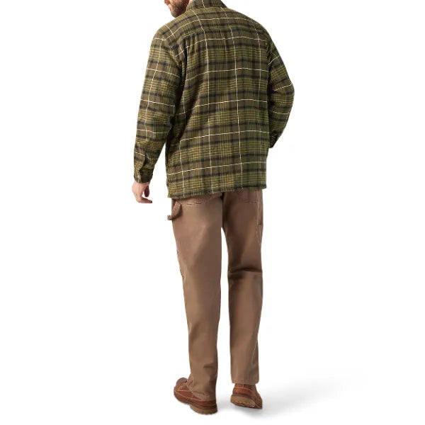 Water Repellent Fleece-Lined Flannel Shirt Jacket