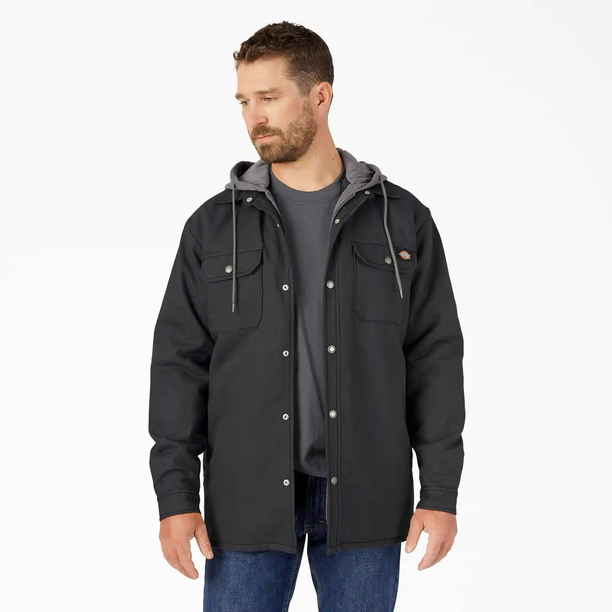 Water Repellent Duck Hooded Shirt Jacket