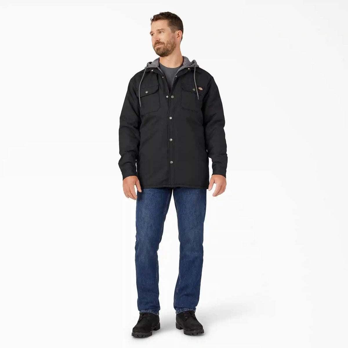 Water Repellent Duck Hooded Shirt Jacket