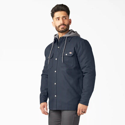 Water Repellent Duck Hooded Shirt Jacket