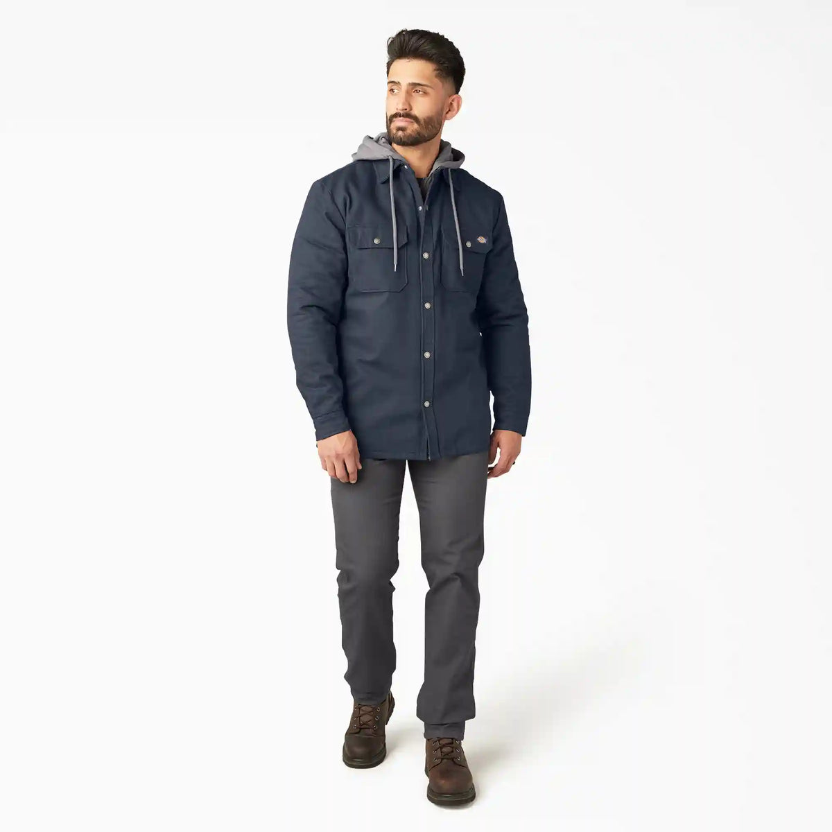Water Repellent Duck Hooded Shirt Jacket