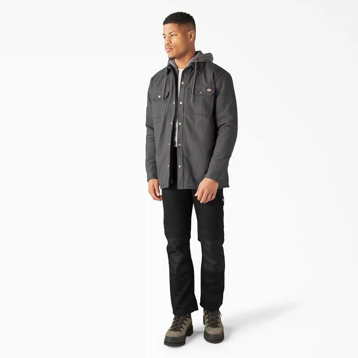 Water Repellent Duck Hooded Shirt Jacket