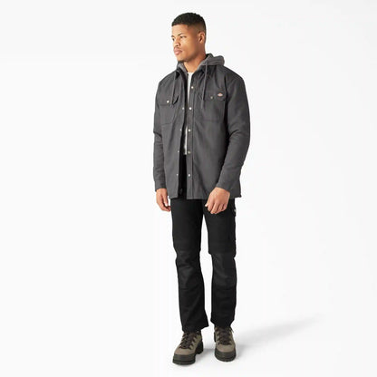 Water Repellent Duck Hooded Shirt Jacket