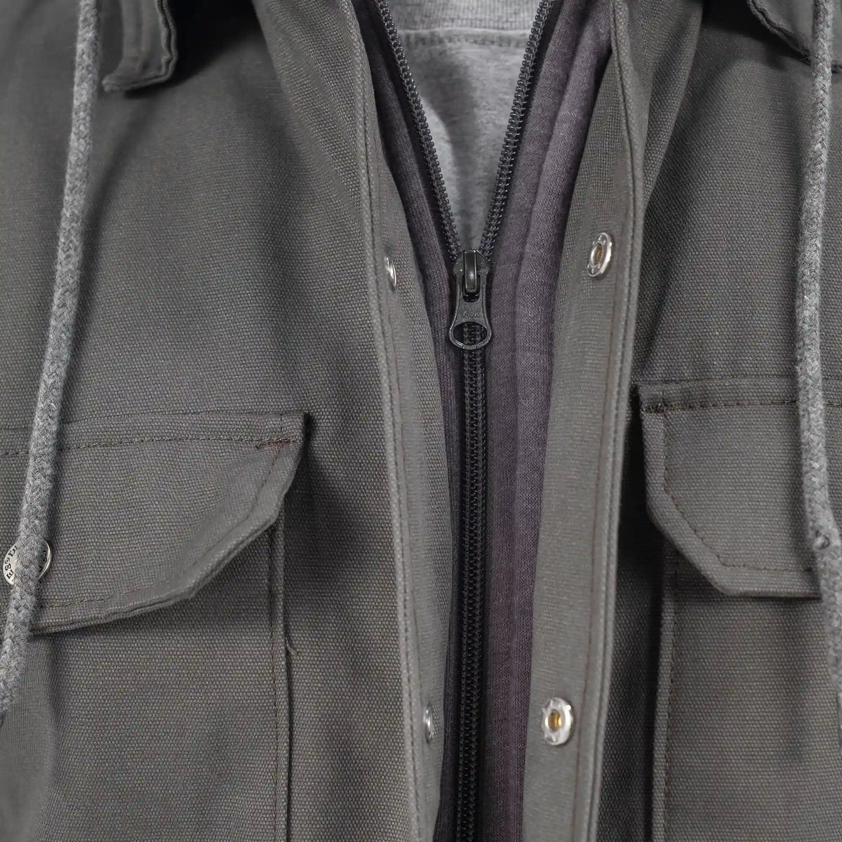 Water Repellent Duck Hooded Shirt Jacket