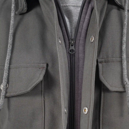 Water Repellent Duck Hooded Shirt Jacket
