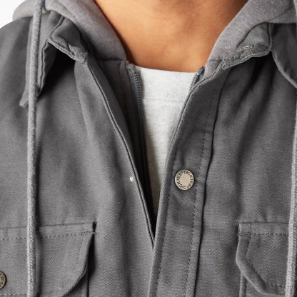 Water Repellent Duck Hooded Shirt Jacket