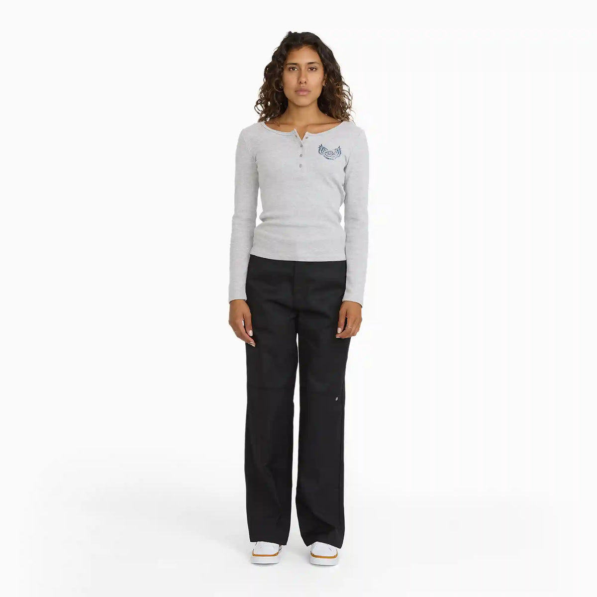 Juniors Long Sleeve Fitted Henley