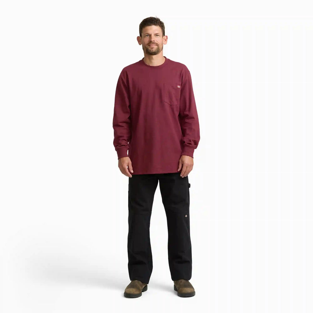 Heavyweight Heathered Long Sleeve Pocket T-Shirt